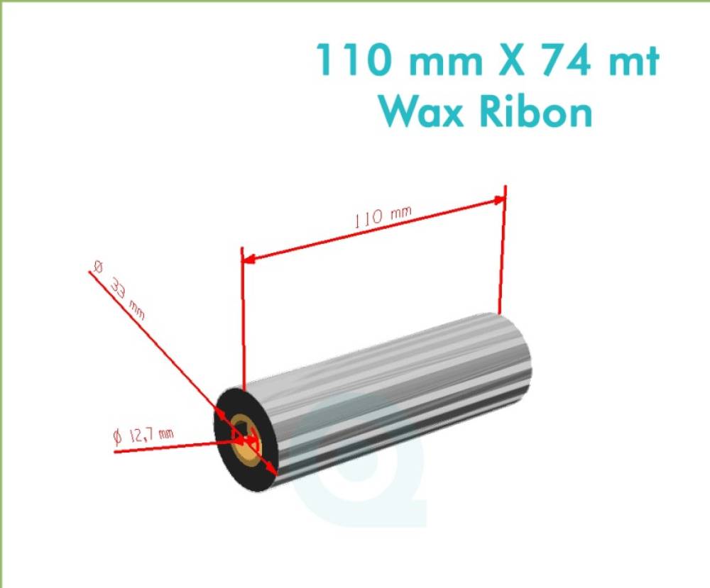 110mm*74mt Wax Ribon